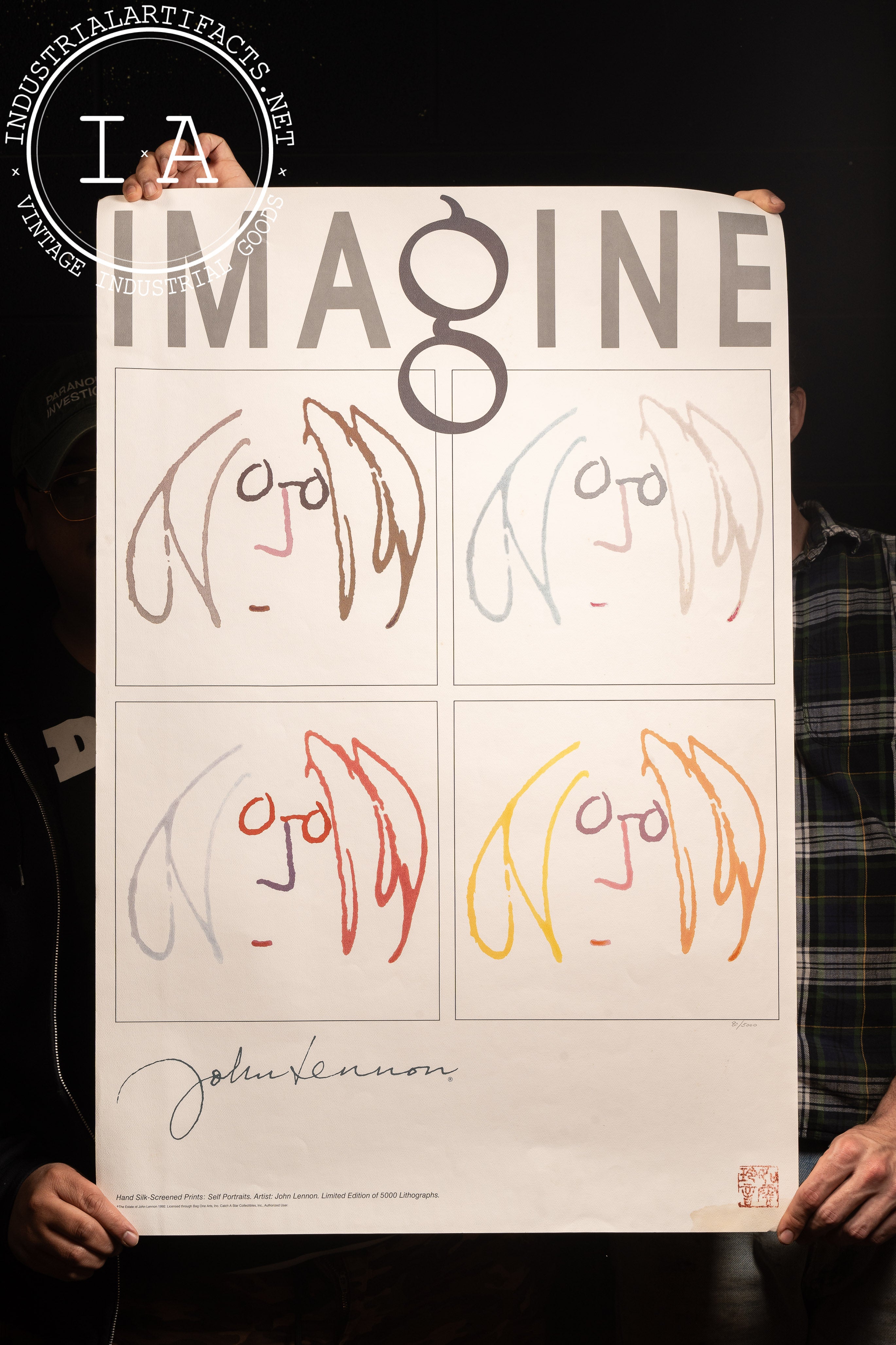 Vintage John Lennon: Imagine Yoko Ono Print; Stamped and Numbered