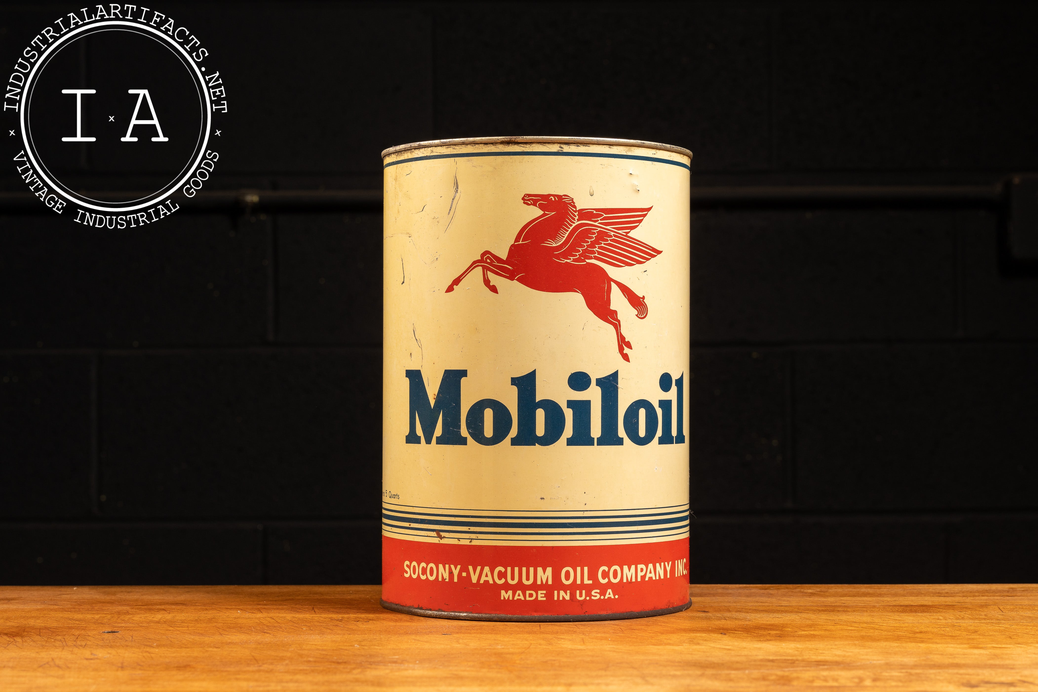c. 1940s 5-Quart Mobiloil Can – Industrial Artifacts