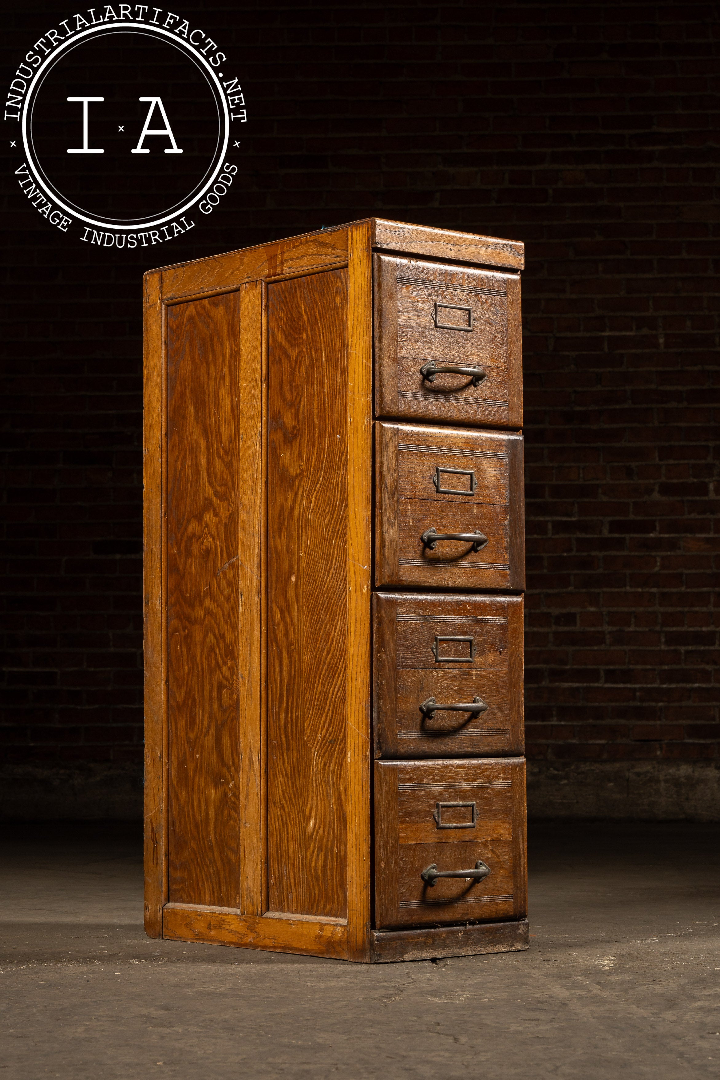 Antique Oak File Cabinetnull