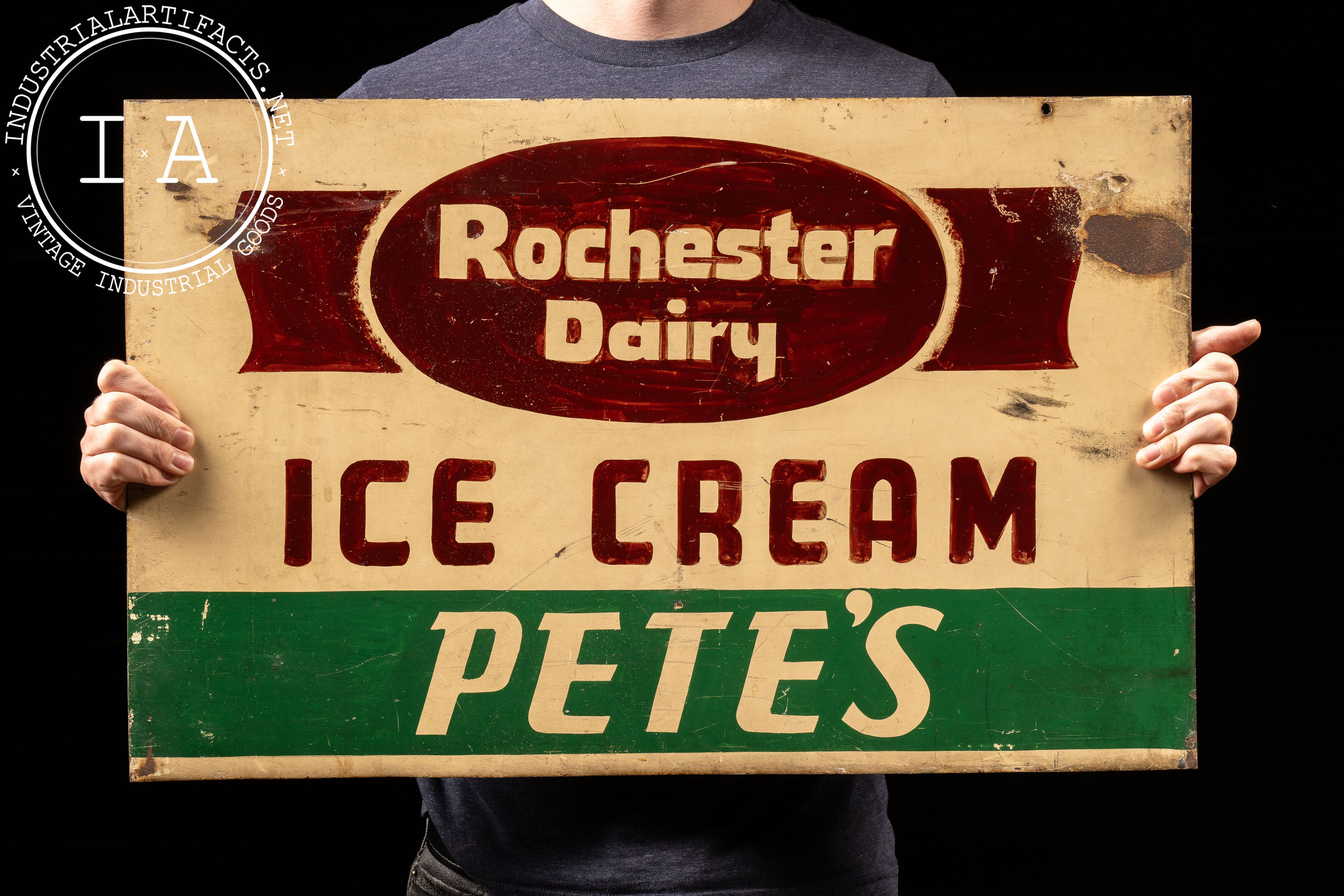 Vintage Hand-Painted Rochester Dairy Sign – Industrial Artifacts