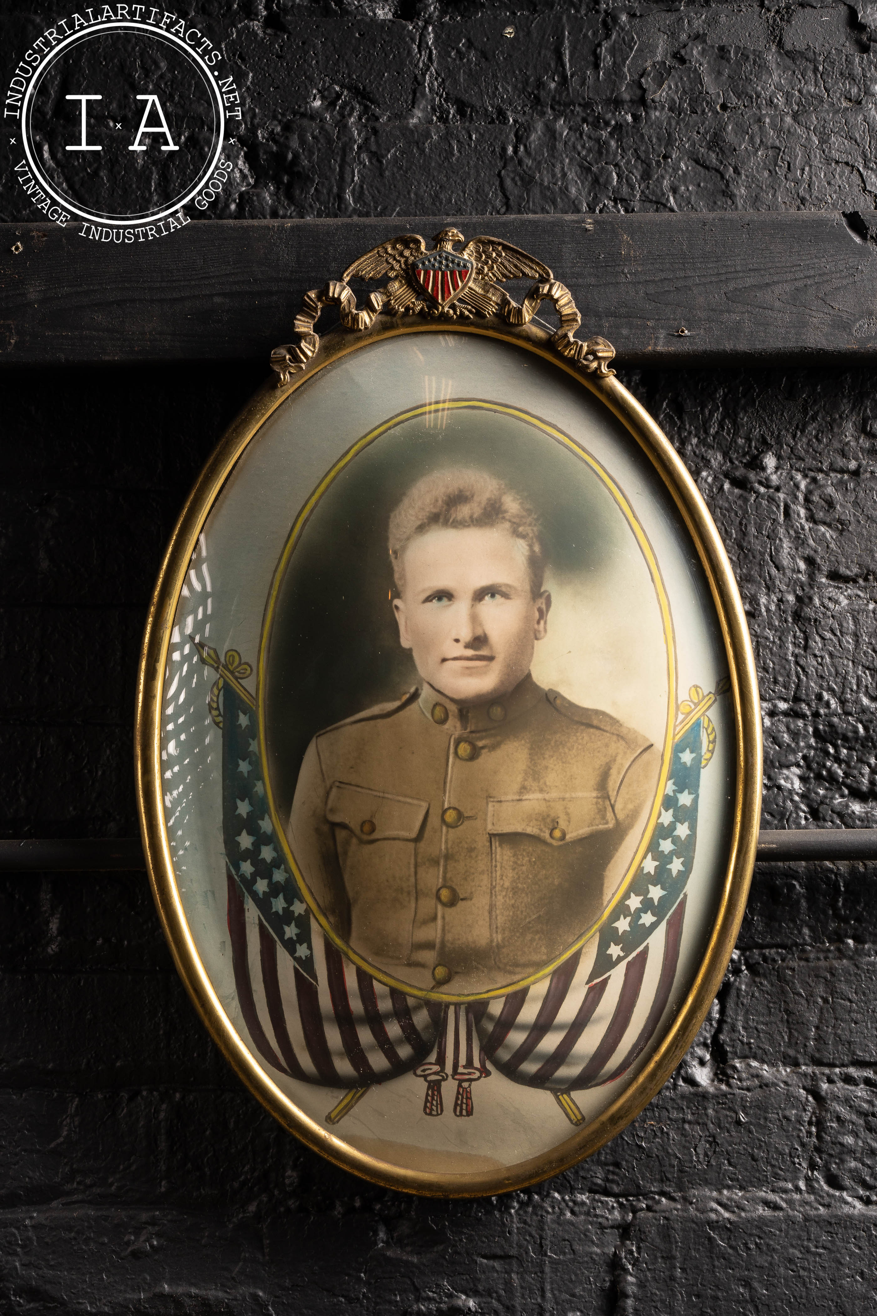 Antique World War One Convex Glass Solider Portrait – Industrial Artifacts, image size:2803x4205