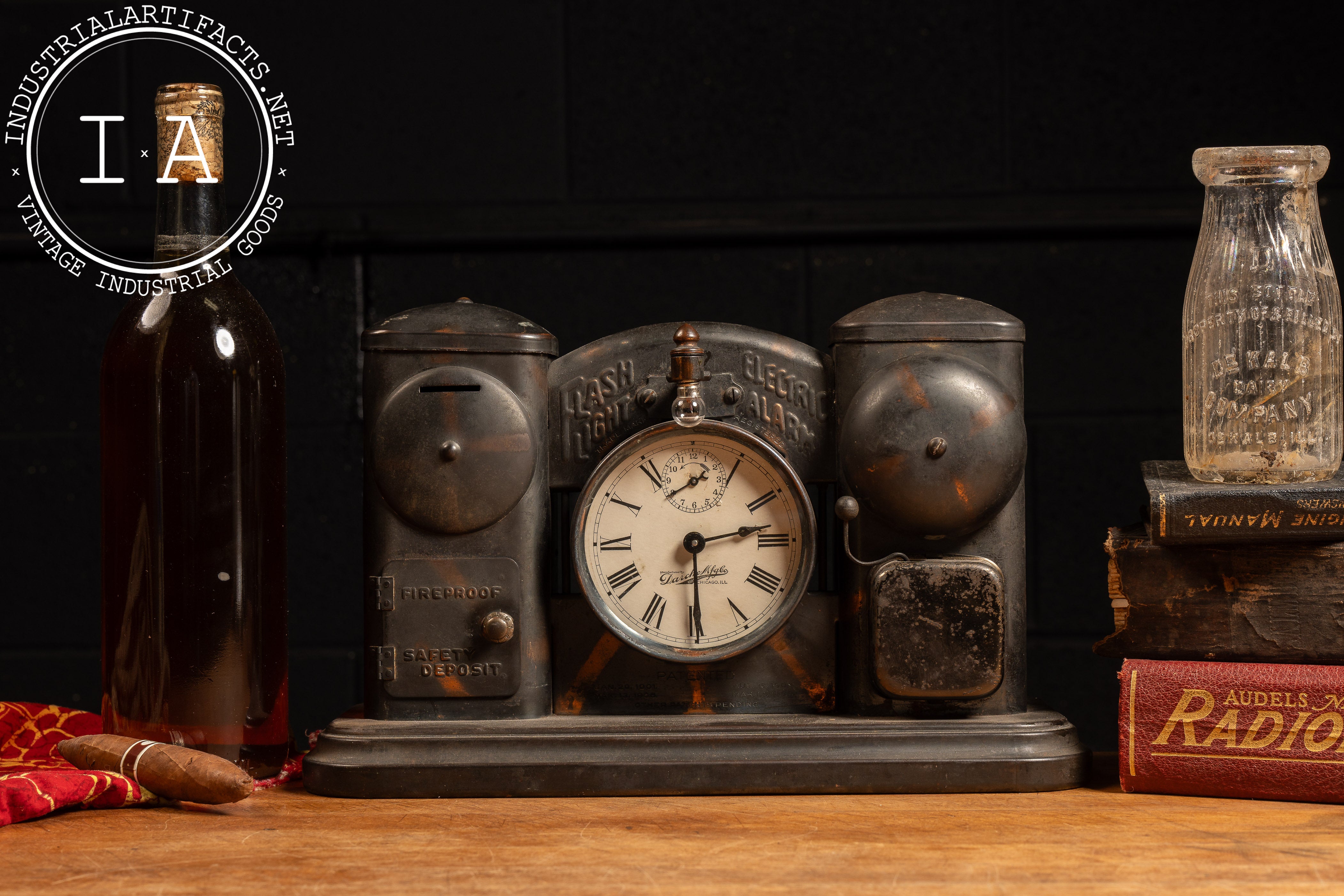Early 20th Century Japanned Copper Alarm Clock Bank – Industrial