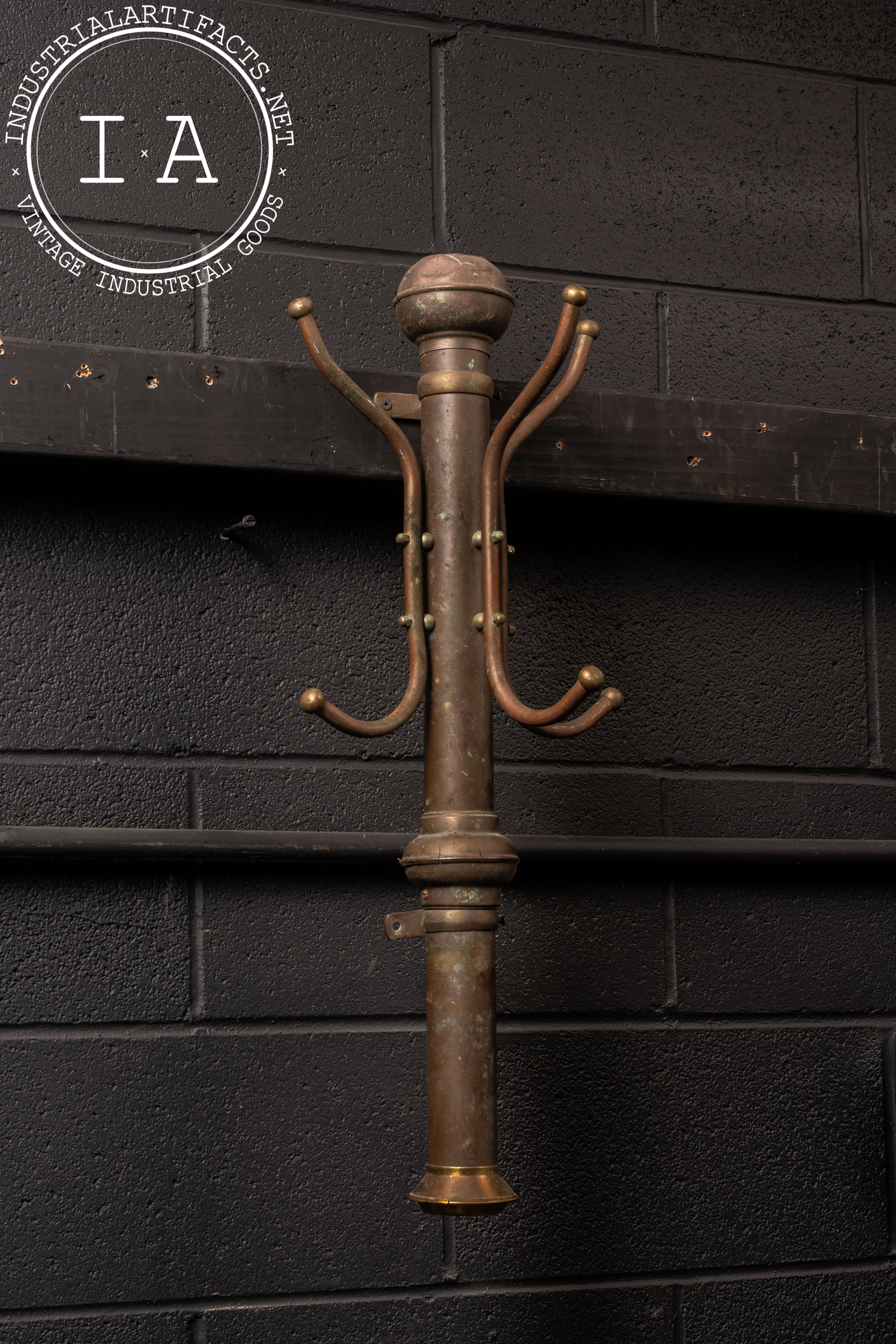 Antique Brass Coat Rack Industrial Artifacts