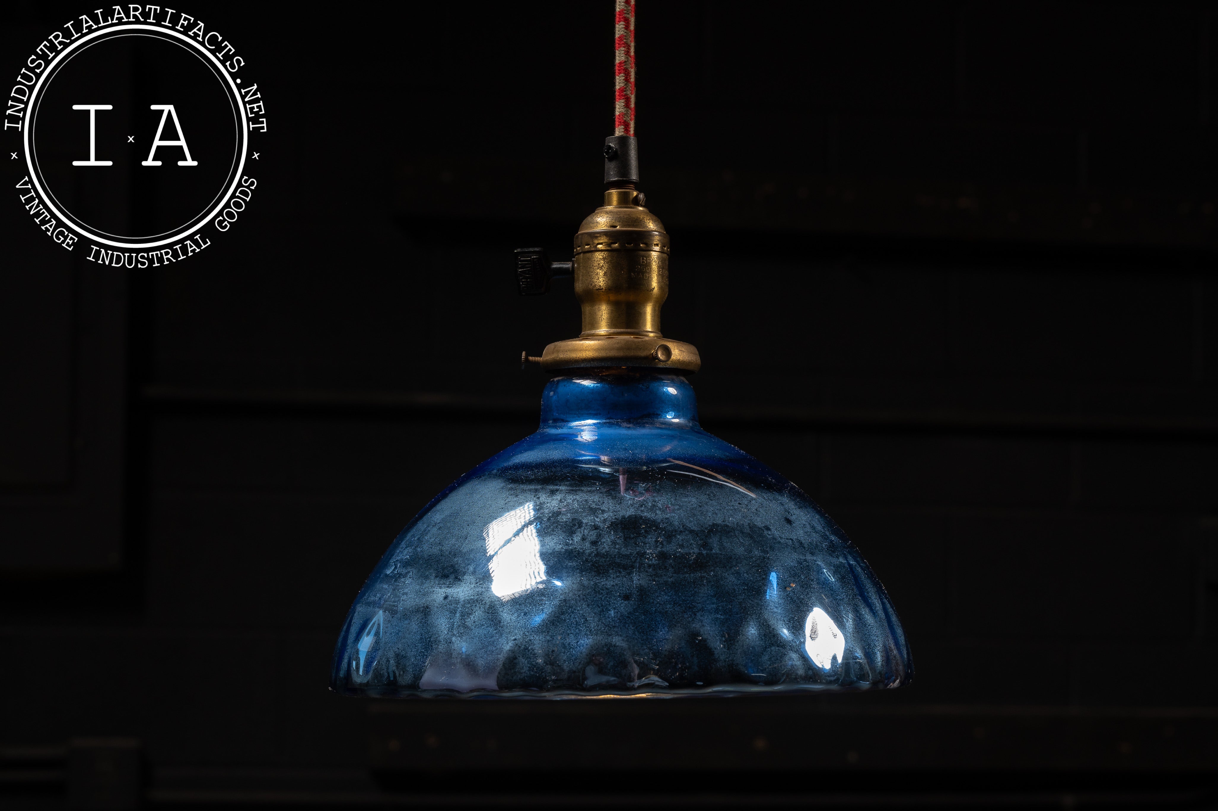 Antique Mercury Glass Pendant Lamp – Industrial Artifacts