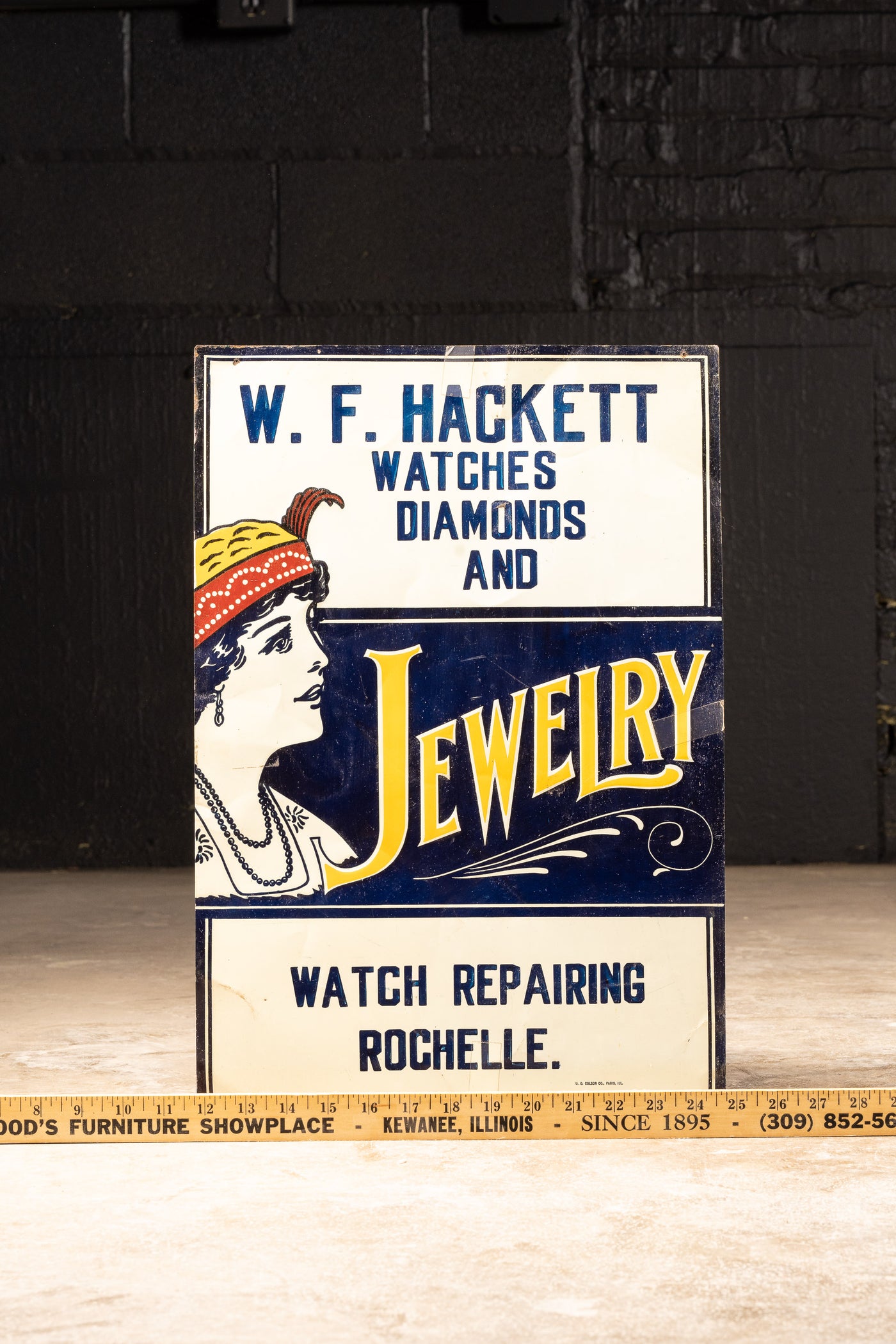 Antique Embossed Tin Jewelry and Watch Repair Sign