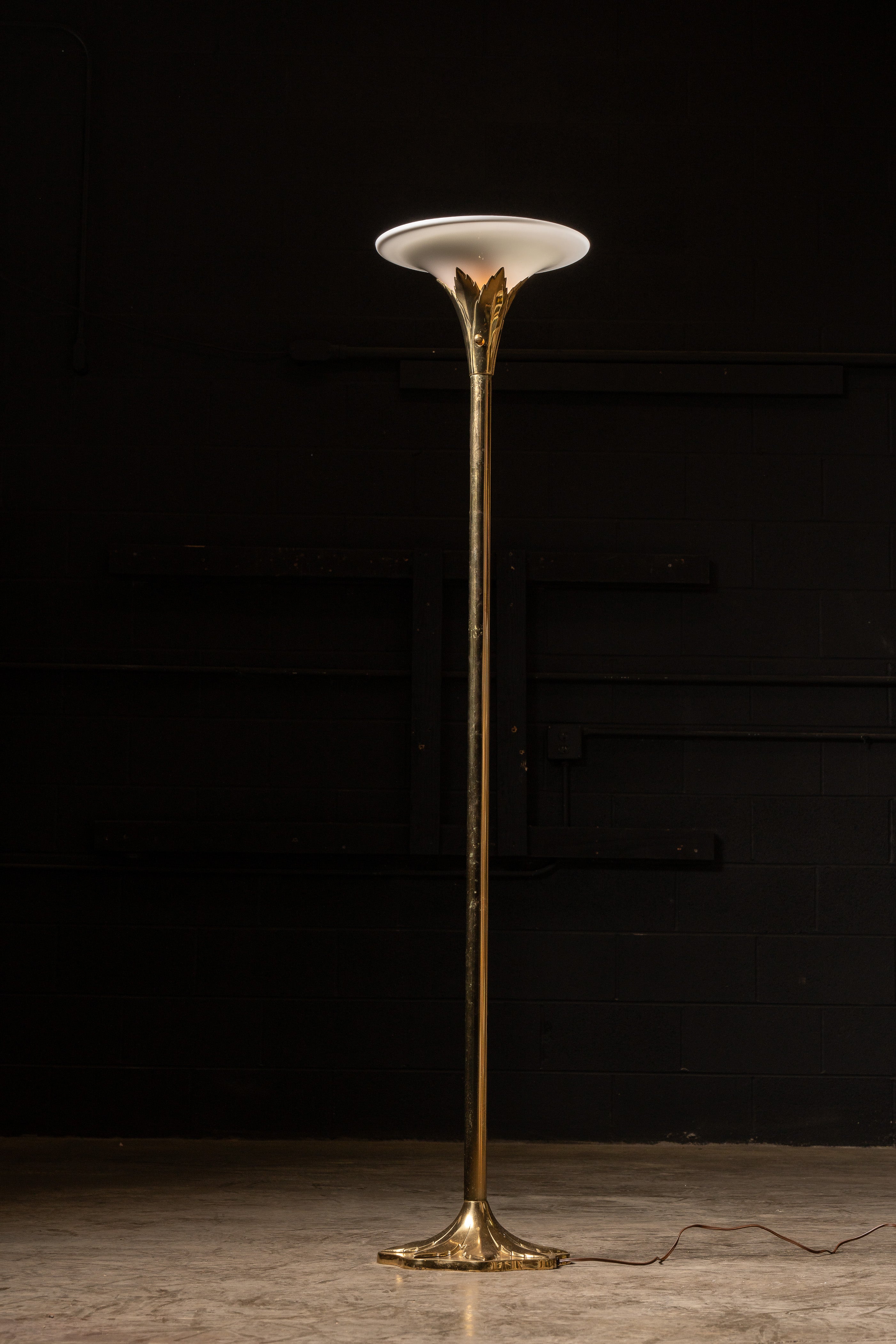 MCM Brass Torchiere Style Lamp – Industrial Artifacts