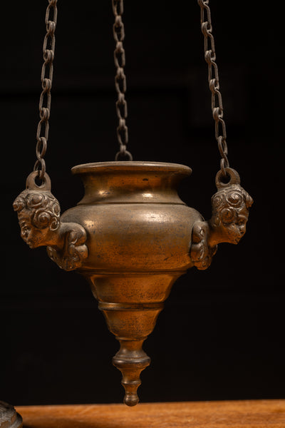 19th Century Grand Tour Bronze Putto Oil Lamp