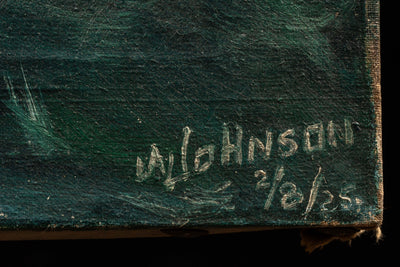 1925 Schooner Painting by M. Johnson