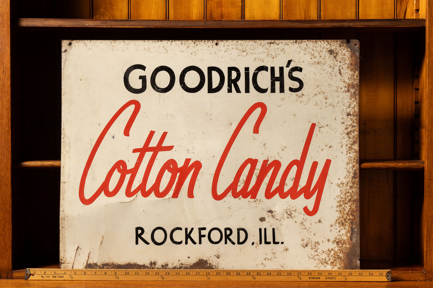 Vintage Goodrich's Cotton Candy Tin Sign