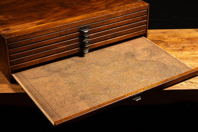 Late 19th Century Map Cabinets With Period-Appropriate Maps