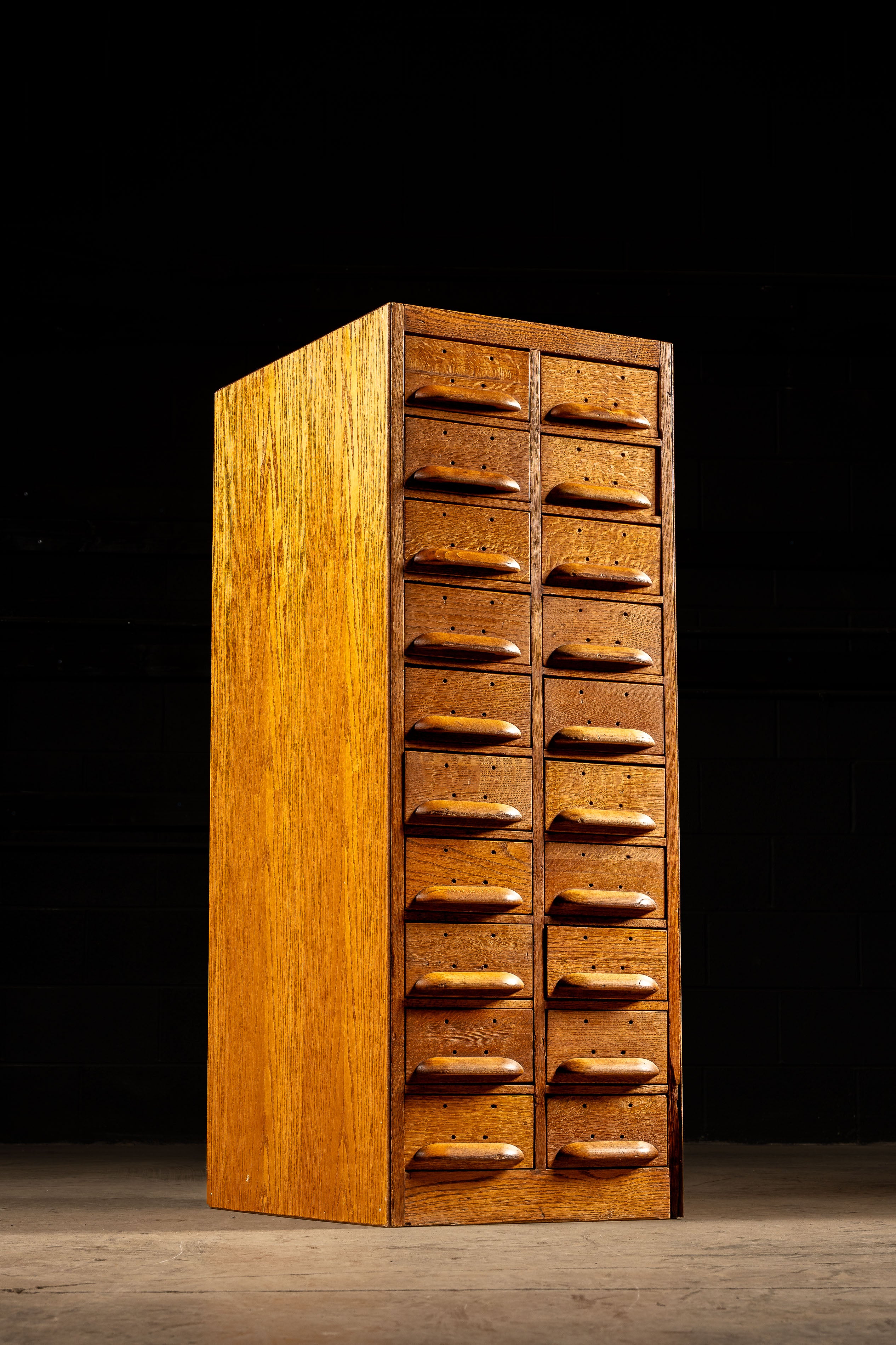 Vintage 20Drawer Wooden Card Catalog Industrial Artifacts