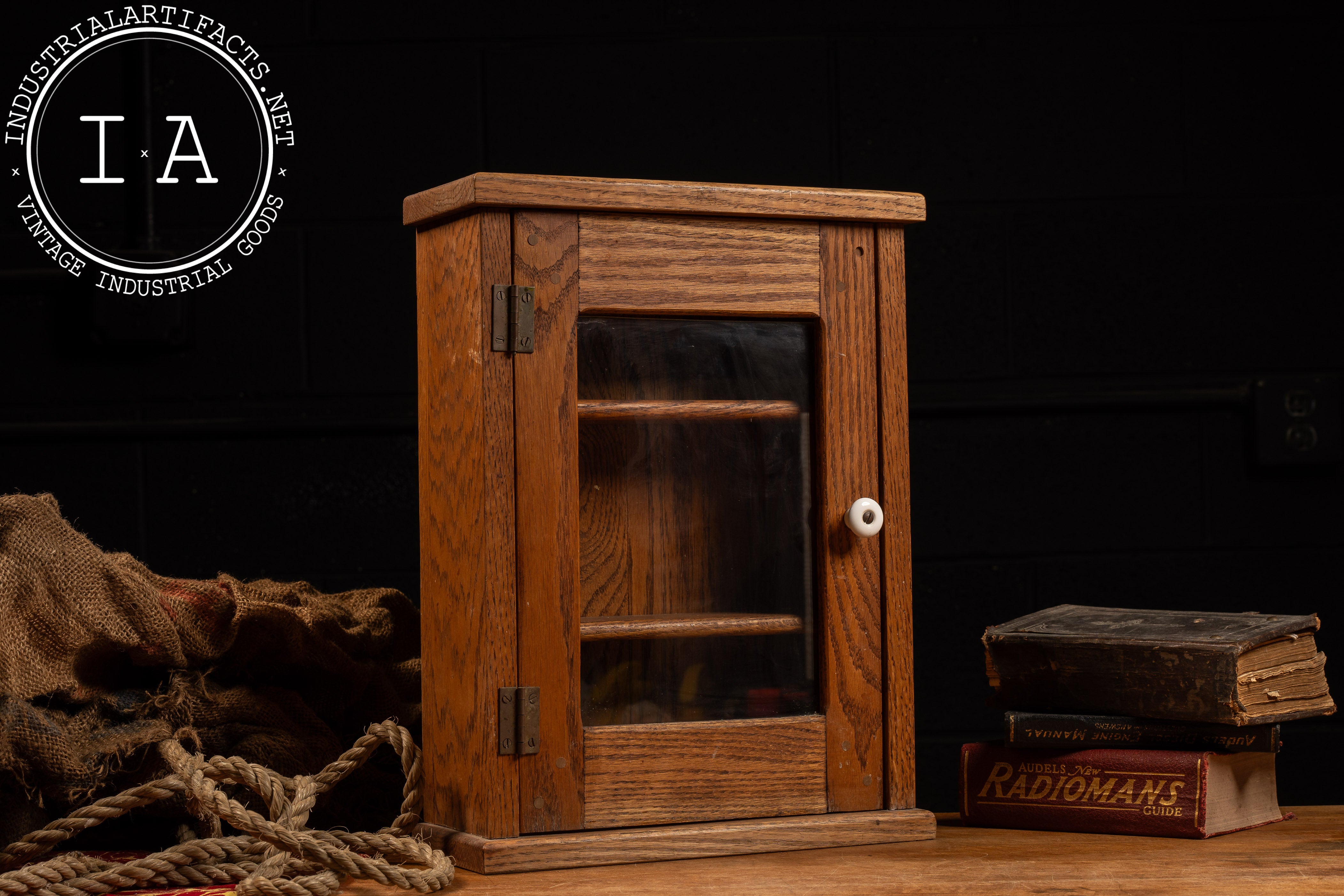 Antique Pharmacy Display Chest Industrial Artifacts