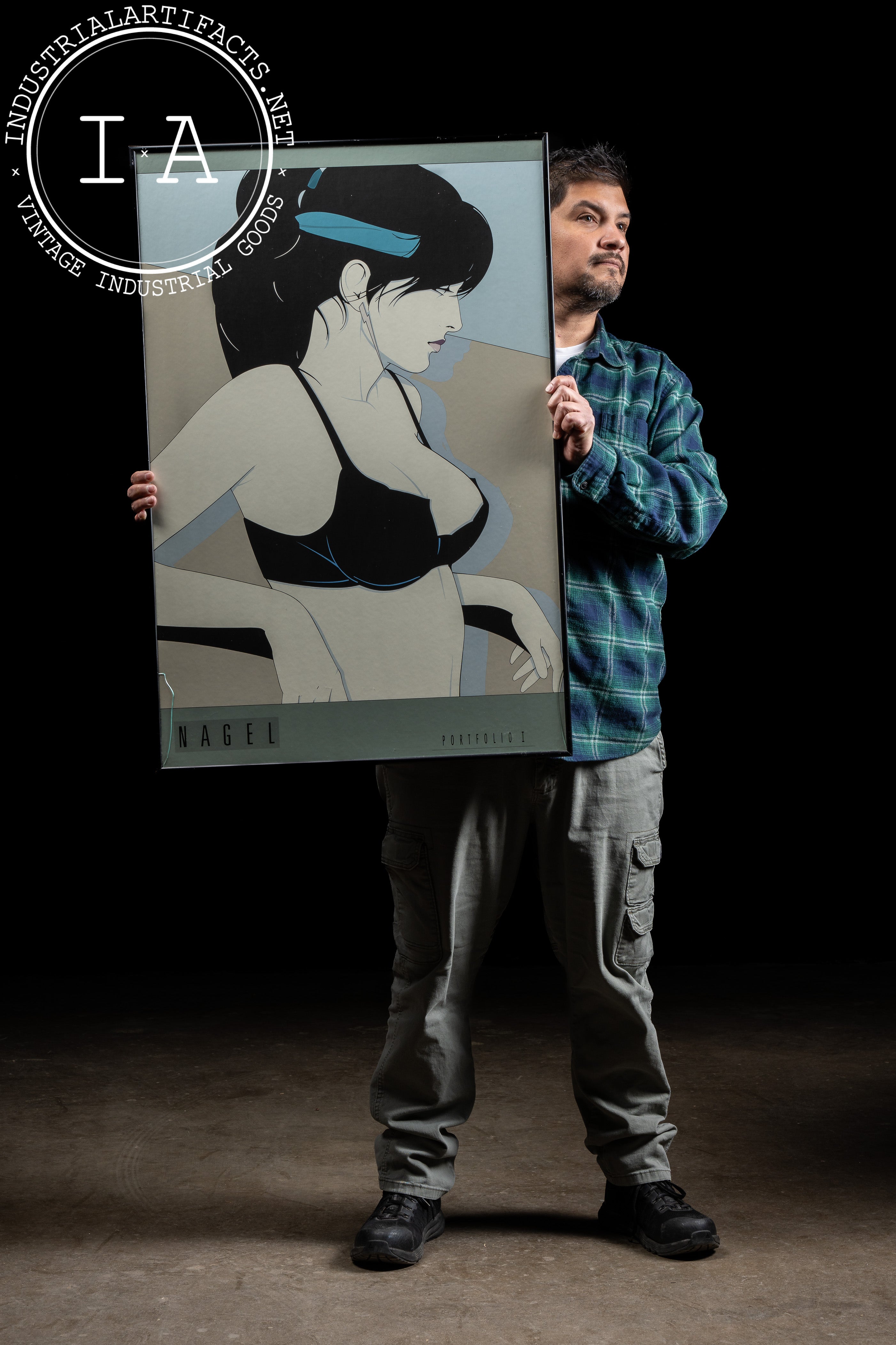 Framed Patrick Nagel Poster - Womanin Bra – Industrial Artifacts