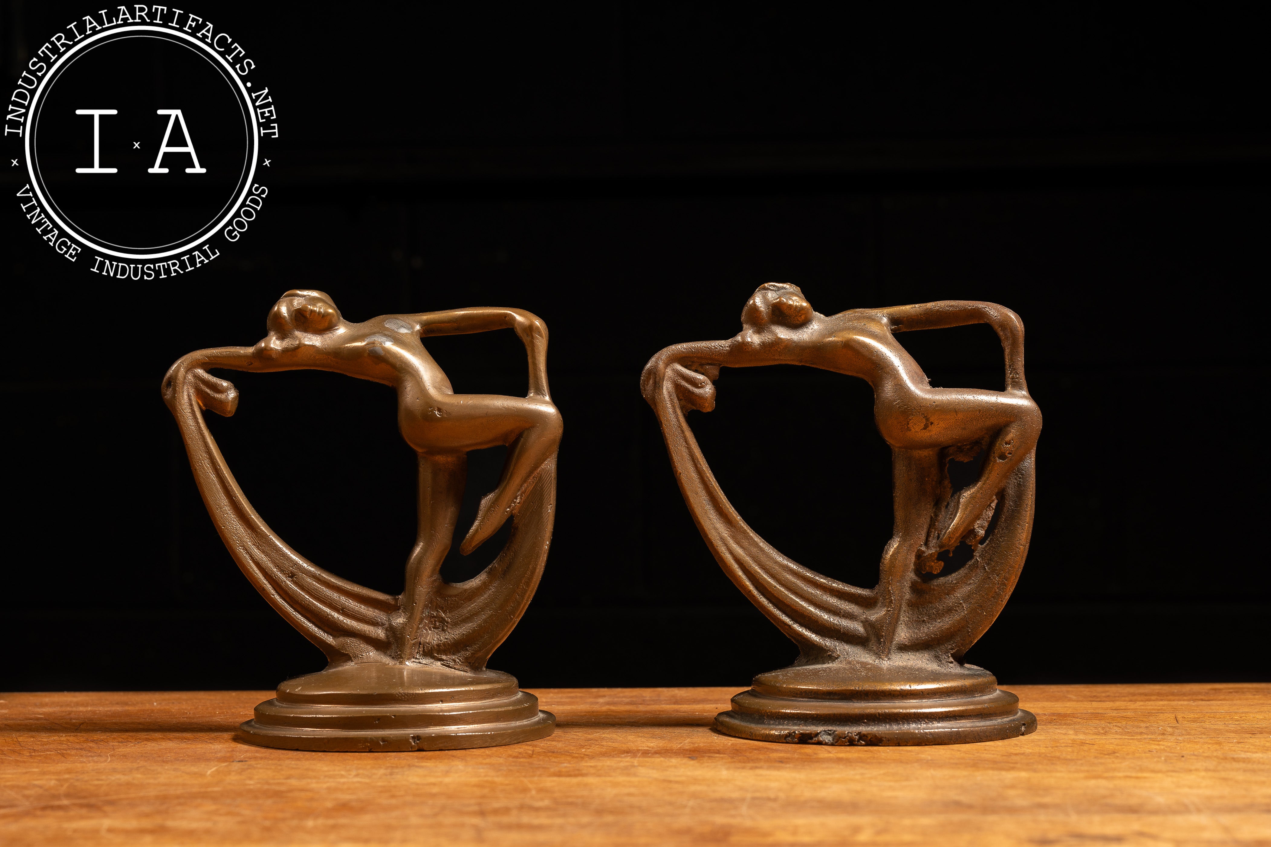 Cast Brass Art Deco Scarf Dancer Bookends – Industrial Artifacts