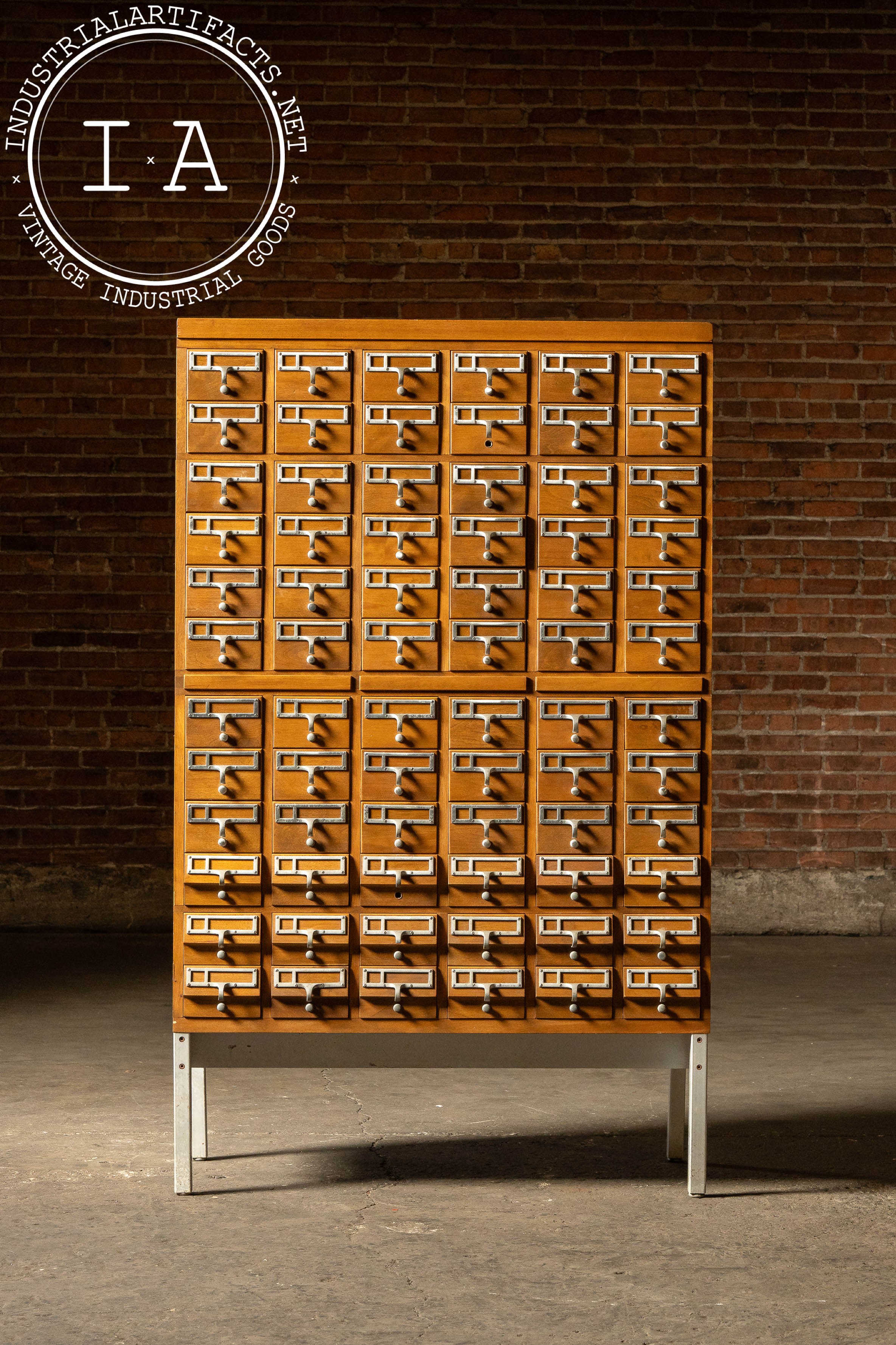 buy new li rare card catalog cabinet Massive Vintage 72-Drawer Oak Library Card Catalog on Steel Base –  Industrial Artifacts