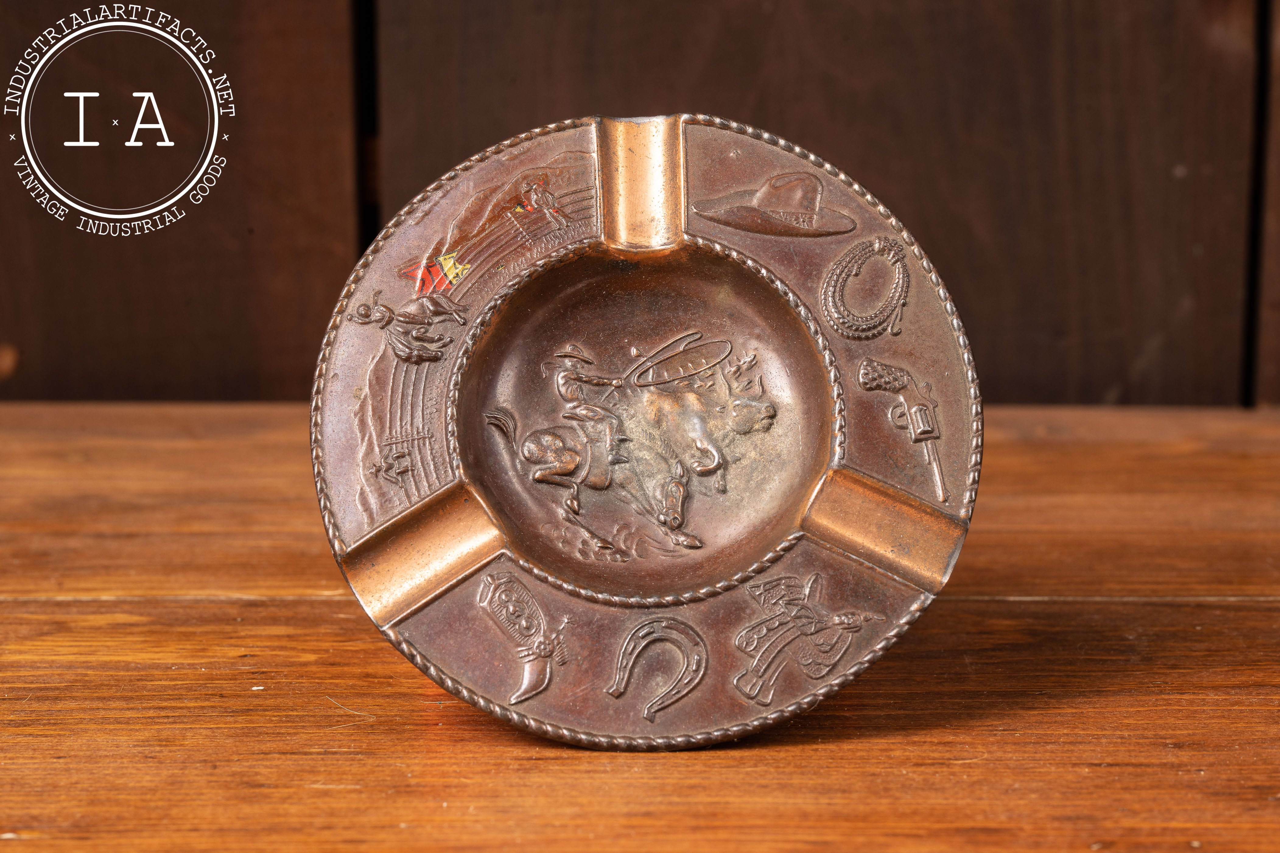 c. 1950 Occupied Japan Copper Cowboy Ashtray – Industrial Artifacts