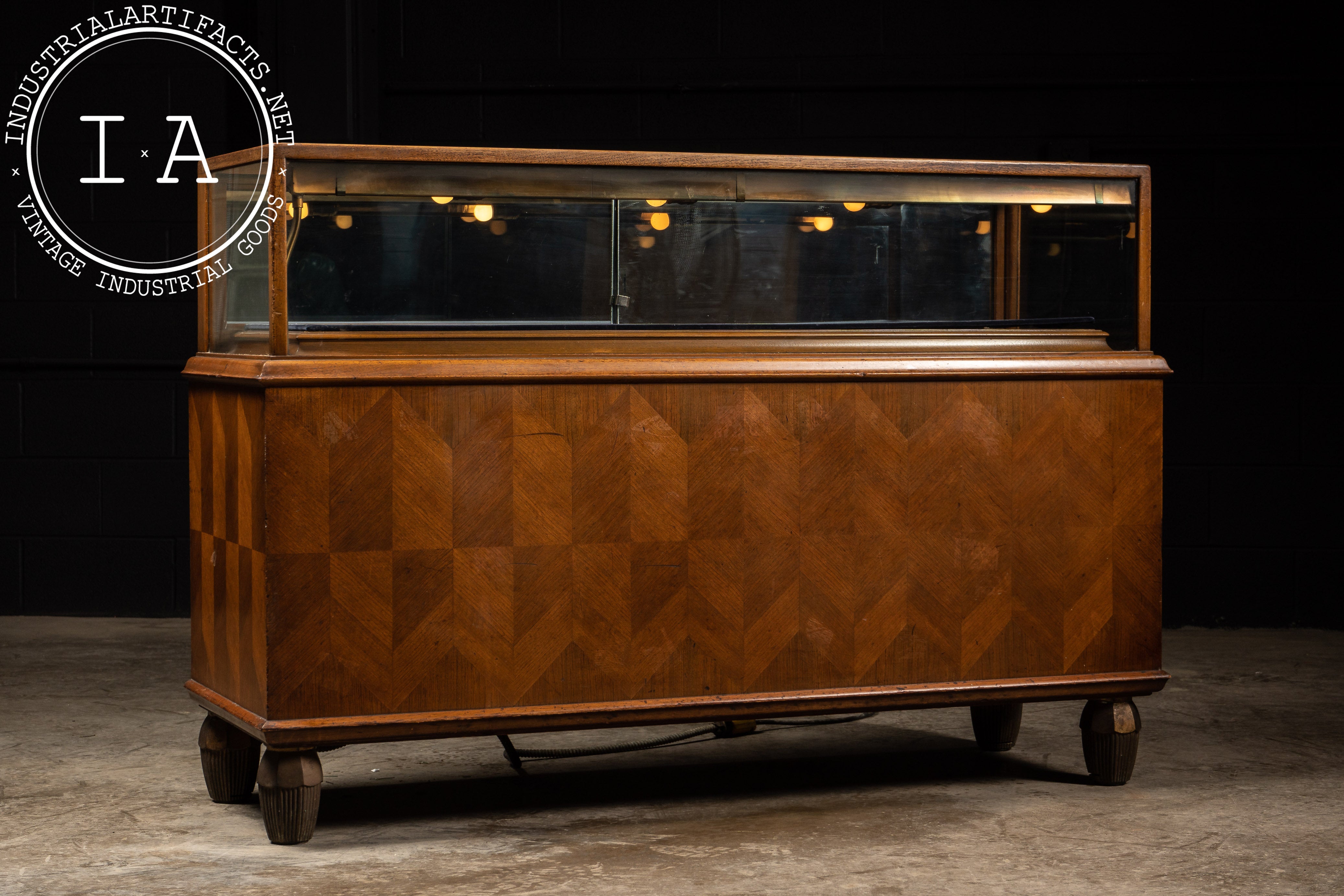 Large Vintage Lighted Display Case Industrial Artifacts