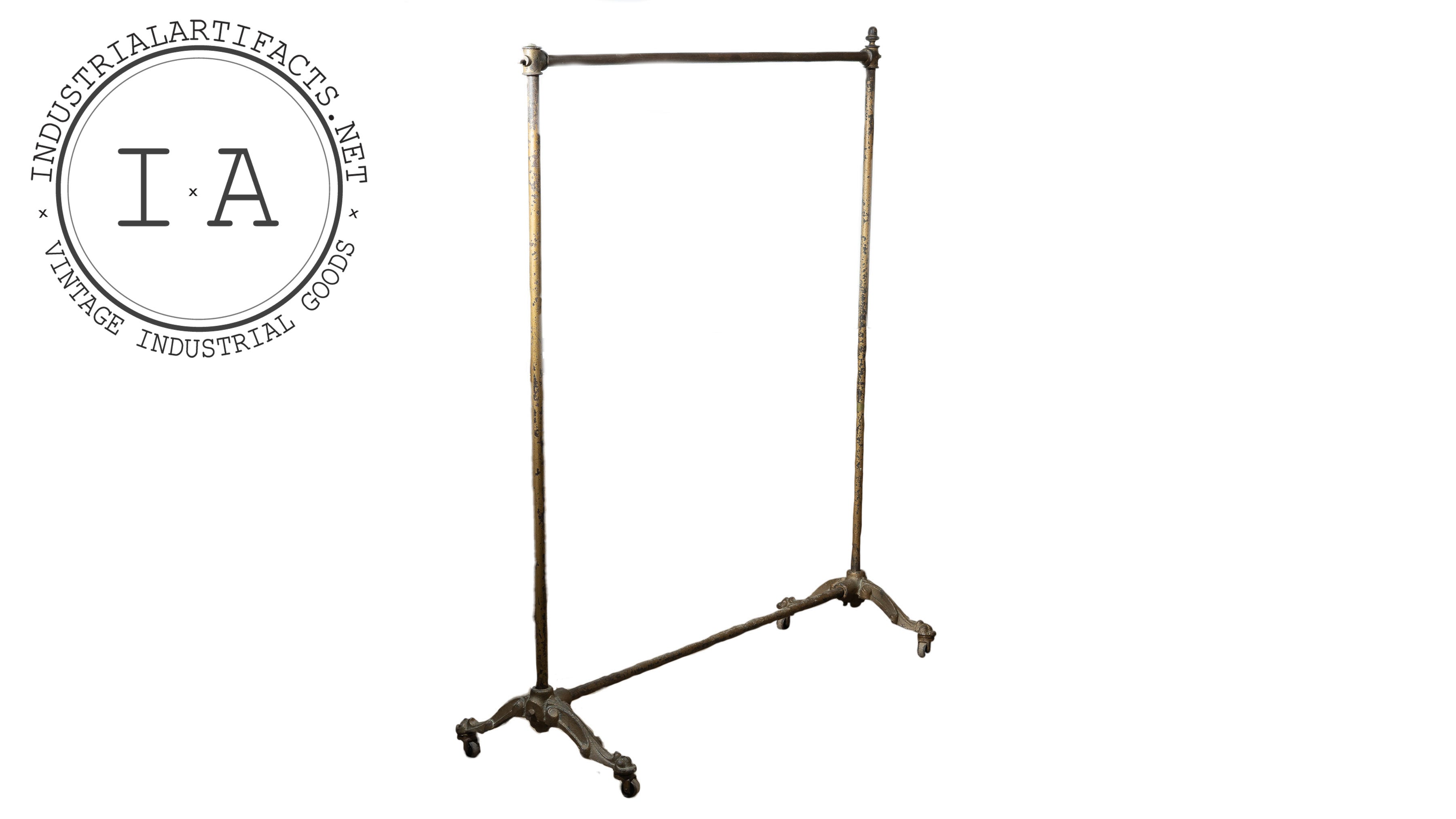 Antique Ornamental Rolling Garment Rack – Industrial Artifacts Antique Ornamental Rolling Garment Rack – Industrial Artifacts