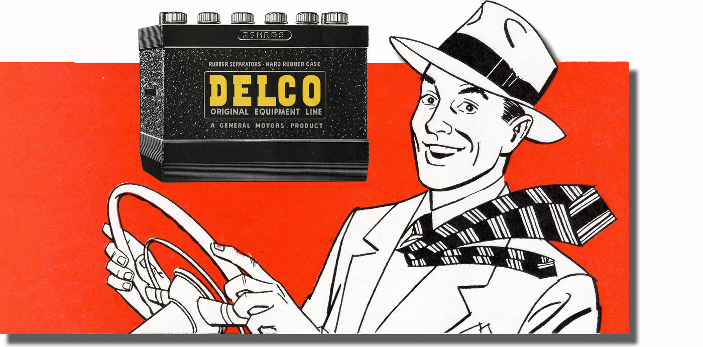 Delco battery vintage advertisement