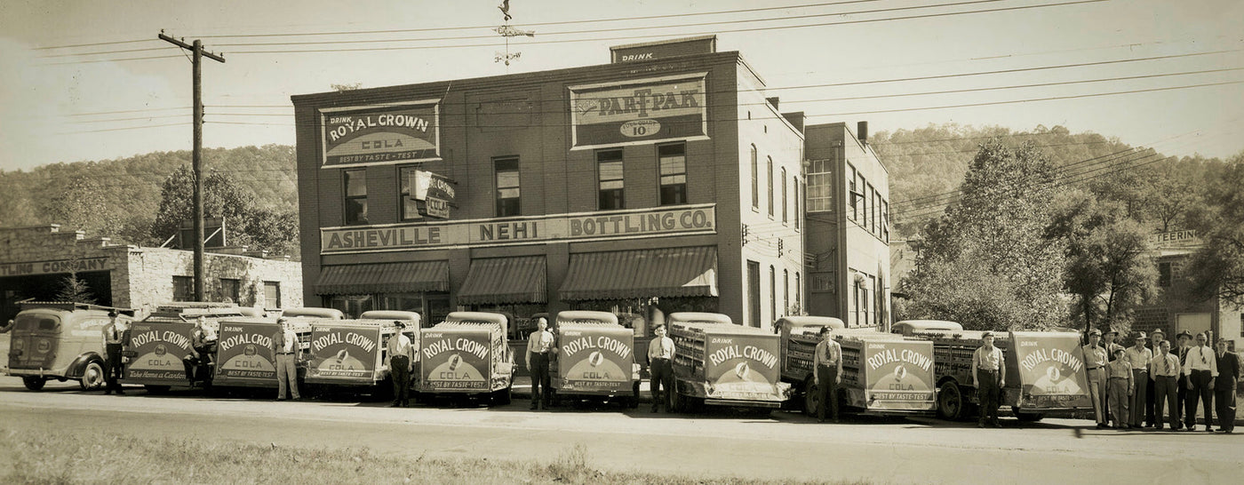 Royal Crown Cola Vintage Photograph of distributer and supply trucks