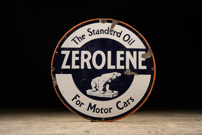 Single Sided Porcelain Zerolene Oil Sign