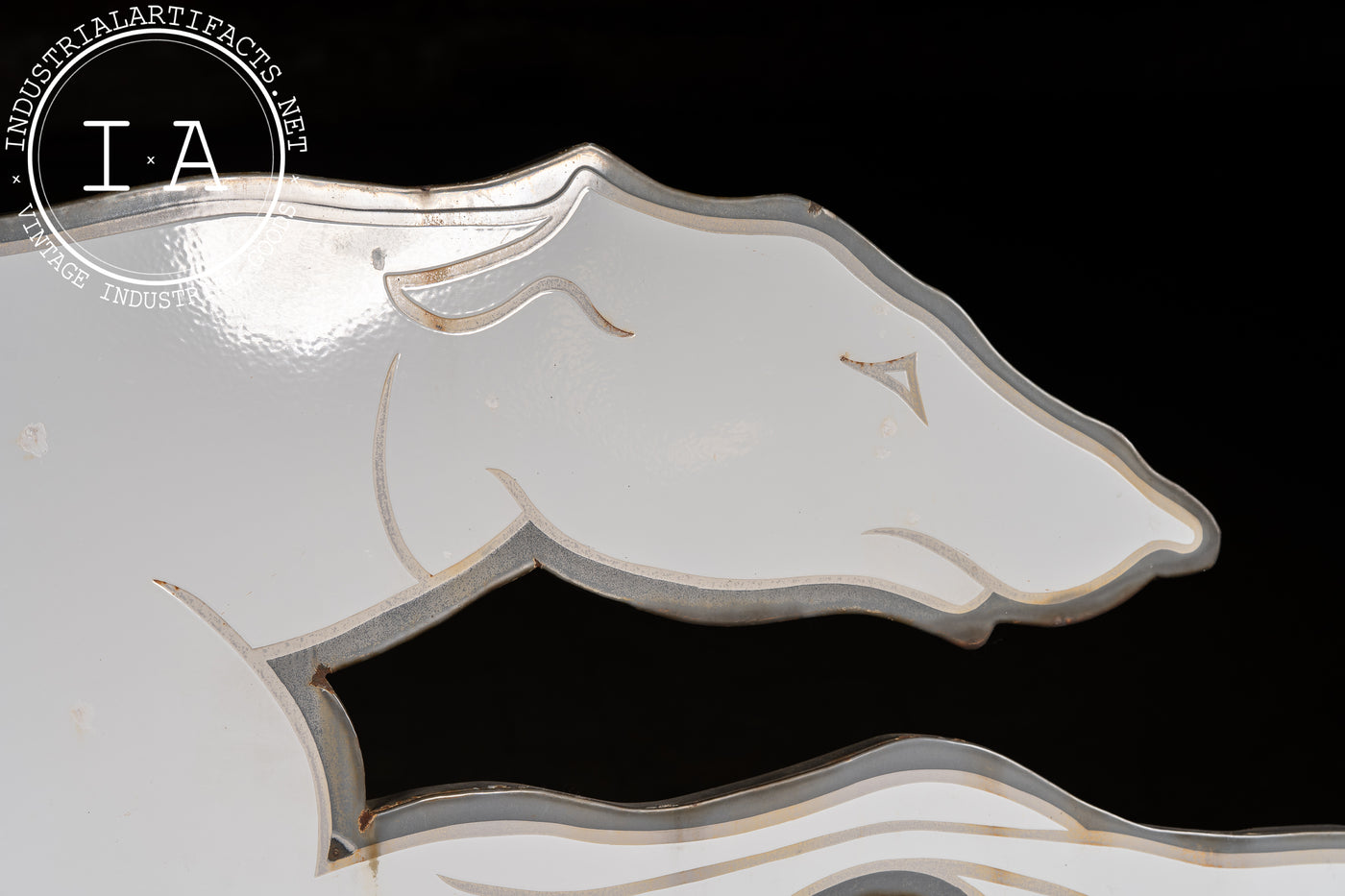 Large Porcelain Greyhound Bus Sign