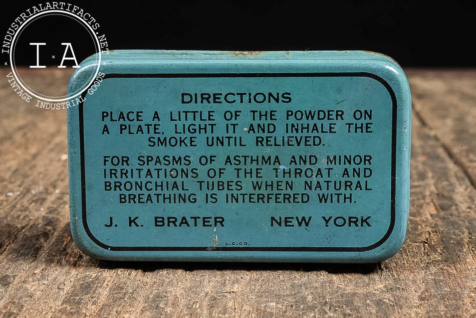 Brater’s Powder for Spasms of Asthma Pocket-Size Tin
