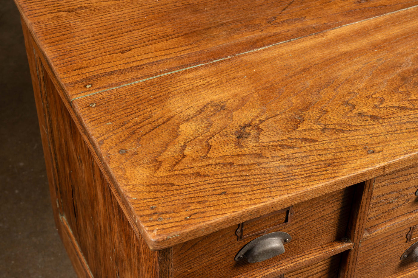 Antique Oak 12-Drawer Document Cabinet