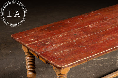 Primitive Painted Pine Harvest Table