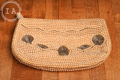 Vintage Faux Pearl Beaded Clutch