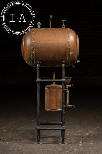 Antique Industrial Copper Pressure Vessel Apparatus