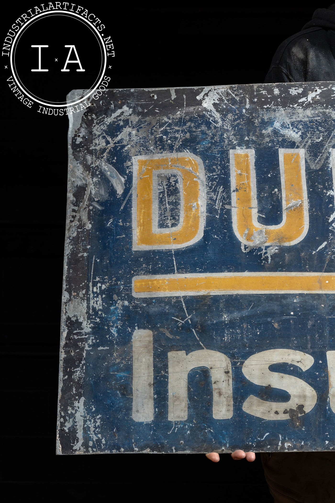 Antique Dunphy Insurance Painted Tin Sign