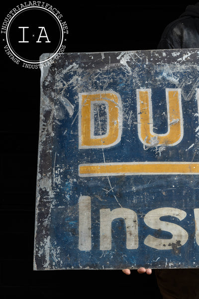 Antique Dunphy Insurance Painted Tin Sign