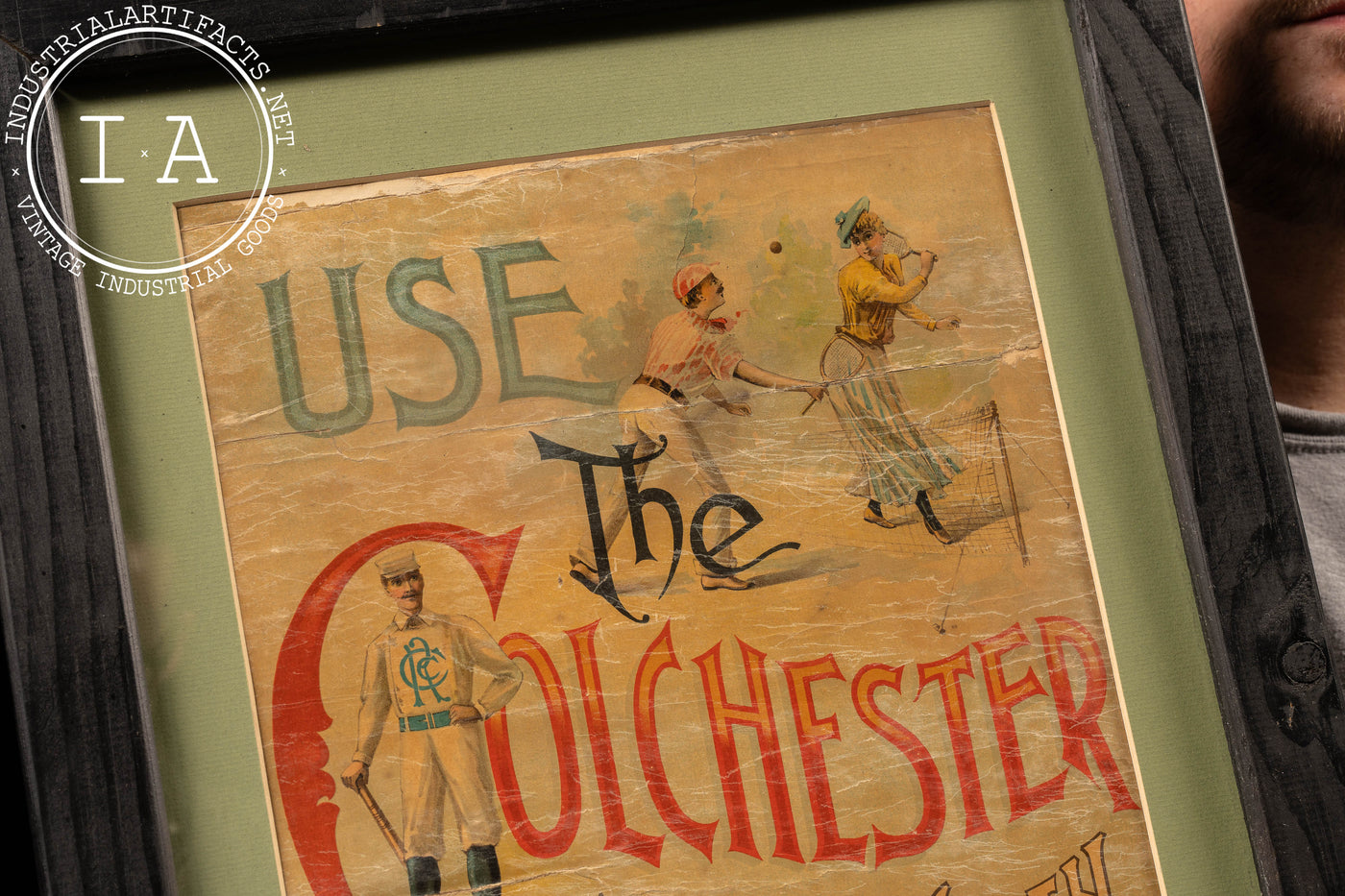 Late 19th Century Paper Litho Colchester Shoes Advertising Sign