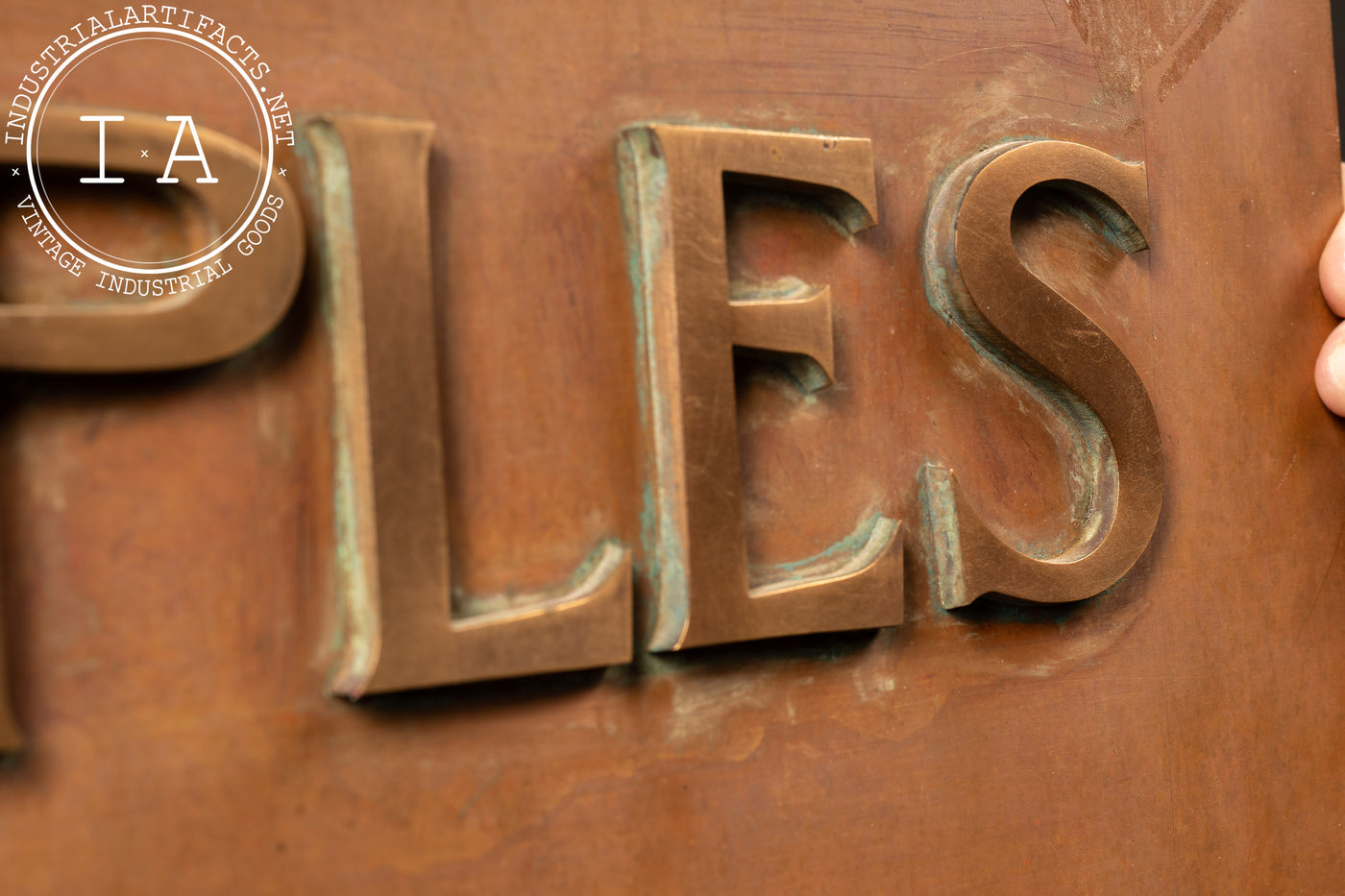 Vintage Peoples State Bank Copper Architectural Sign