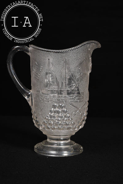 19th Century Admiral Dewey Commemorative Pitcher by Beatty-Brady Glass
