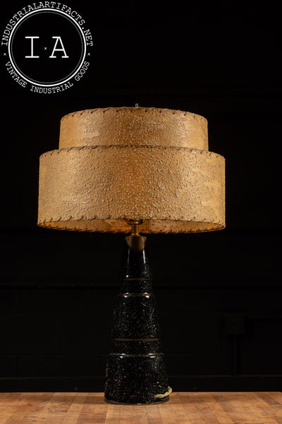 Mid-Century Porcelain Table Lamp In Black