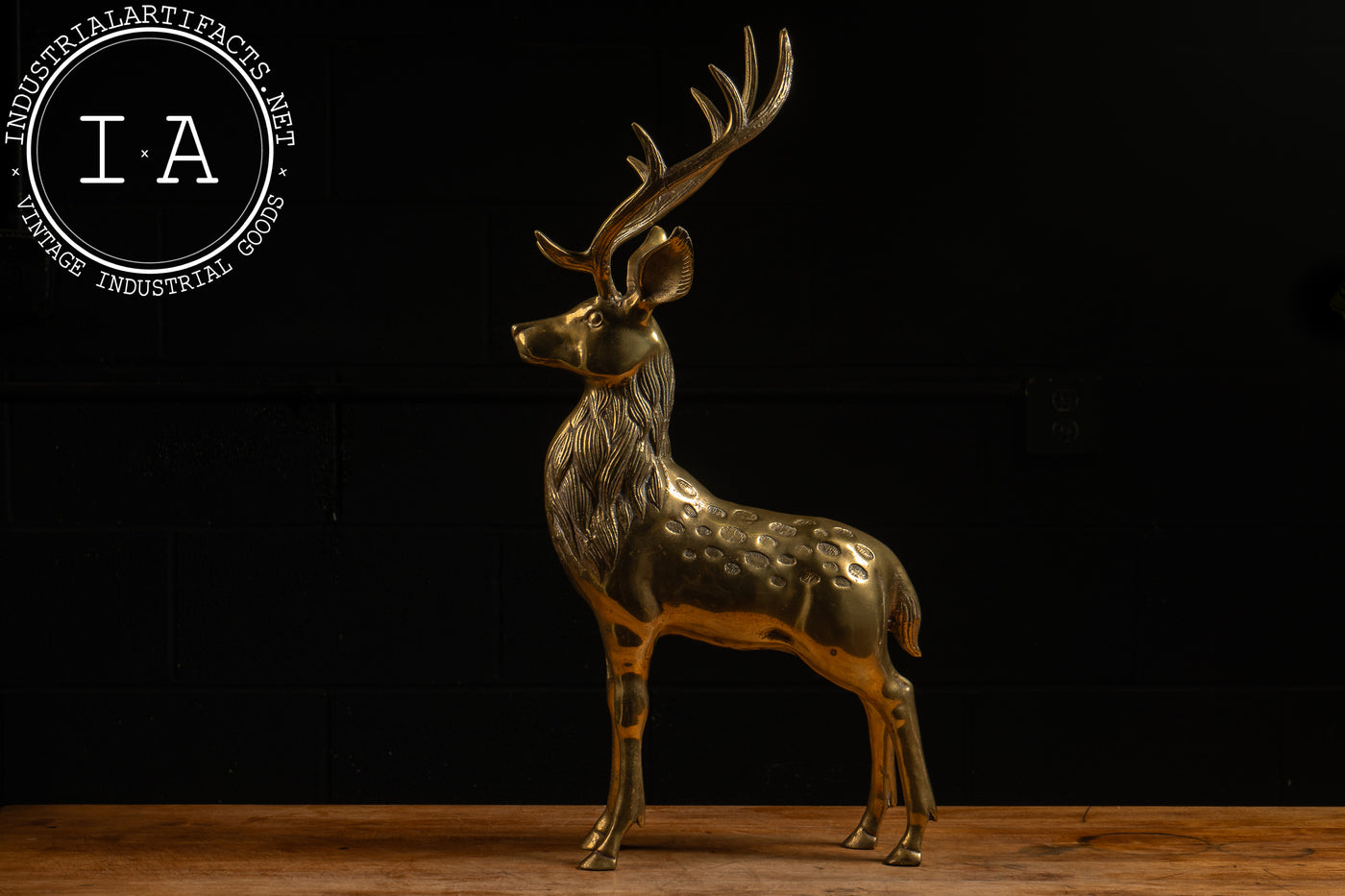 Vintage Solid Brass Buck Sculpture