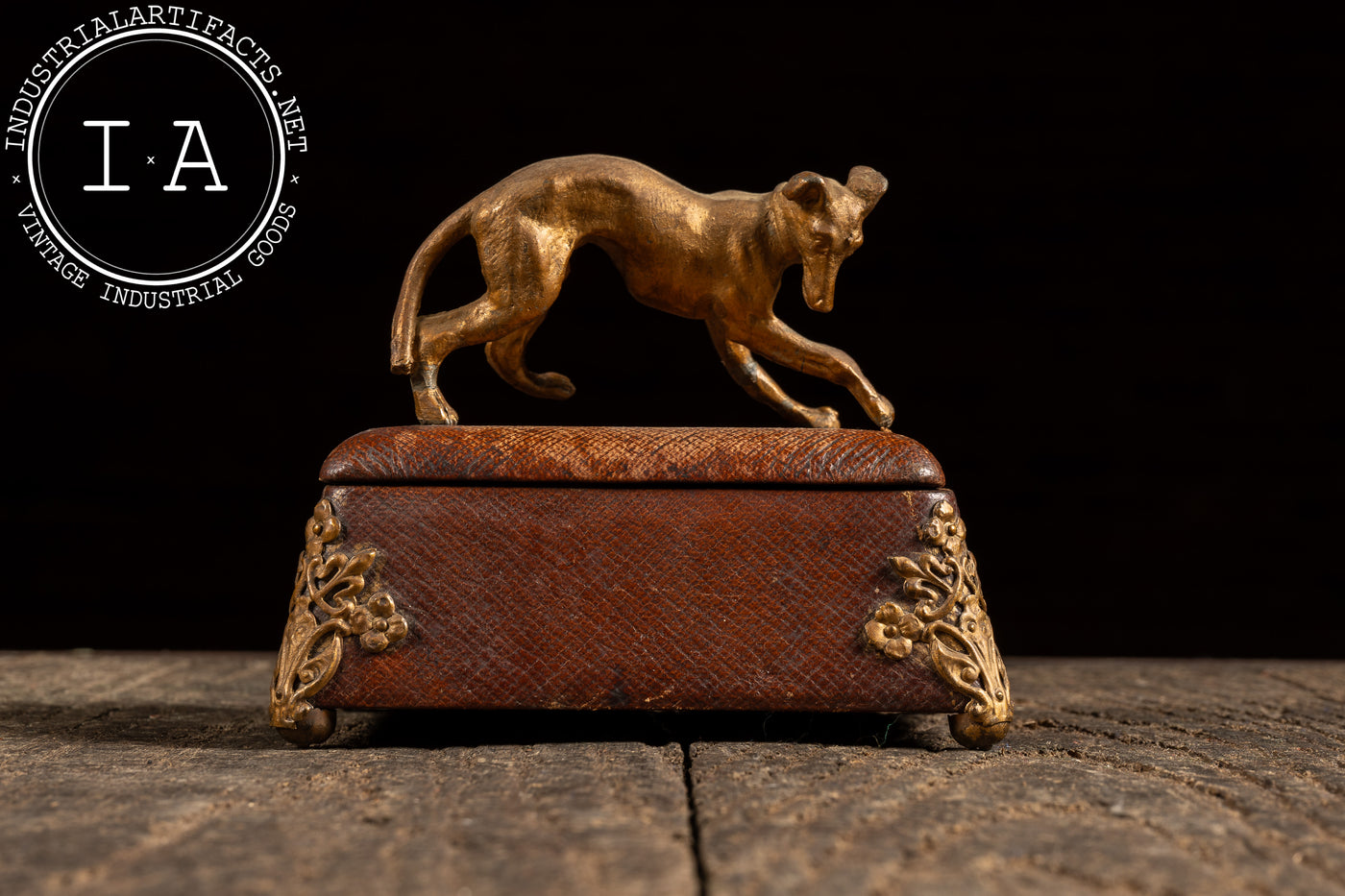 Early 20th Century Leather Wrapped Italian Greyhound Vessel