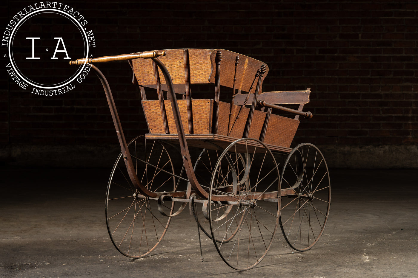 Late 19th Century Oak Baby Carriage by J. S. Ford Johnson