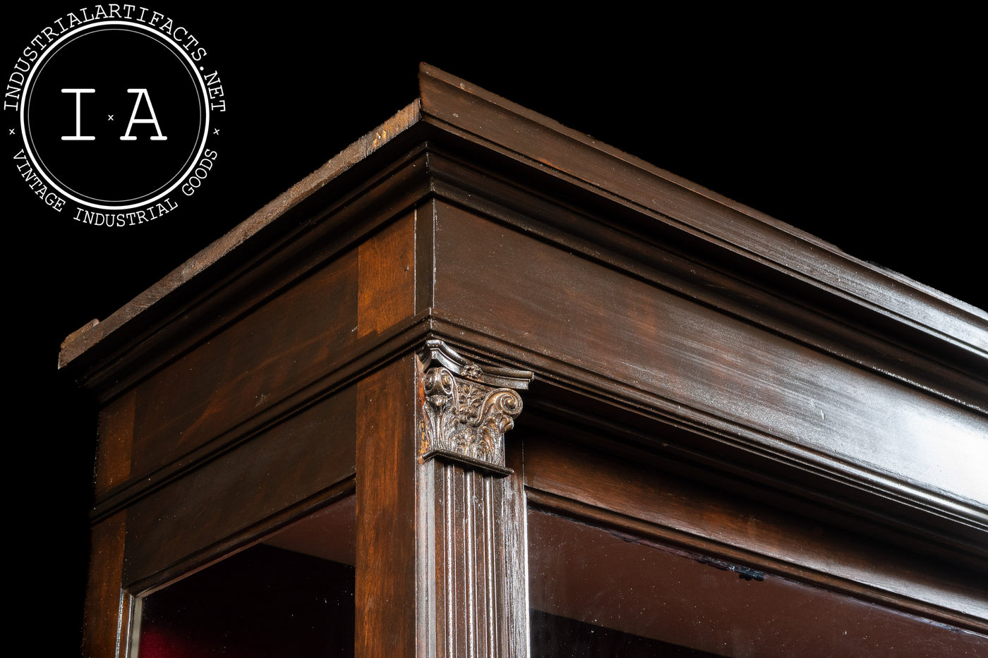 Massive Early 20th Century Sliding Glass Door Display Case