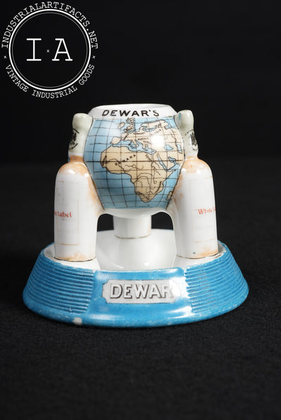Dewar’s White Label Figural Globe Ceramic Match Holder