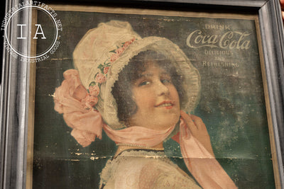 Early 20th Century Painted Canvas "Betty" Coca-Cola Advertisement