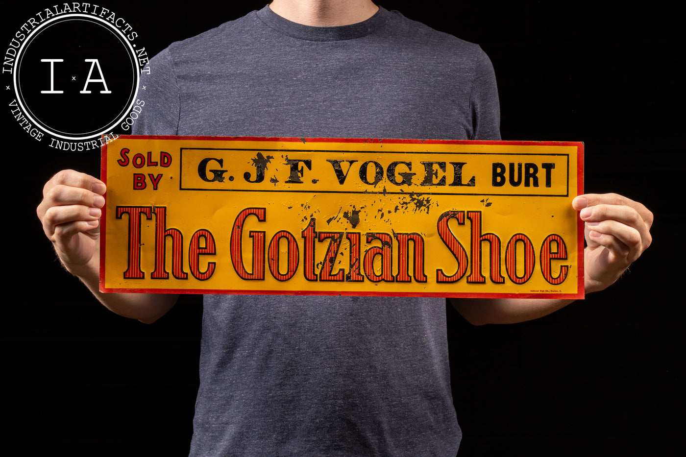 Early 20th Century Gotzian Shoe Storefront Advertising Sign