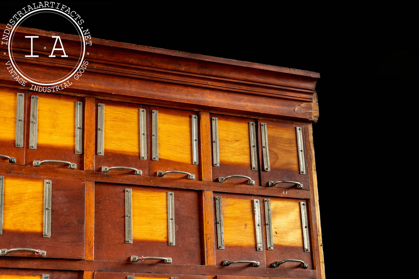 Massive Antique Maple Dry Goods Cabinet