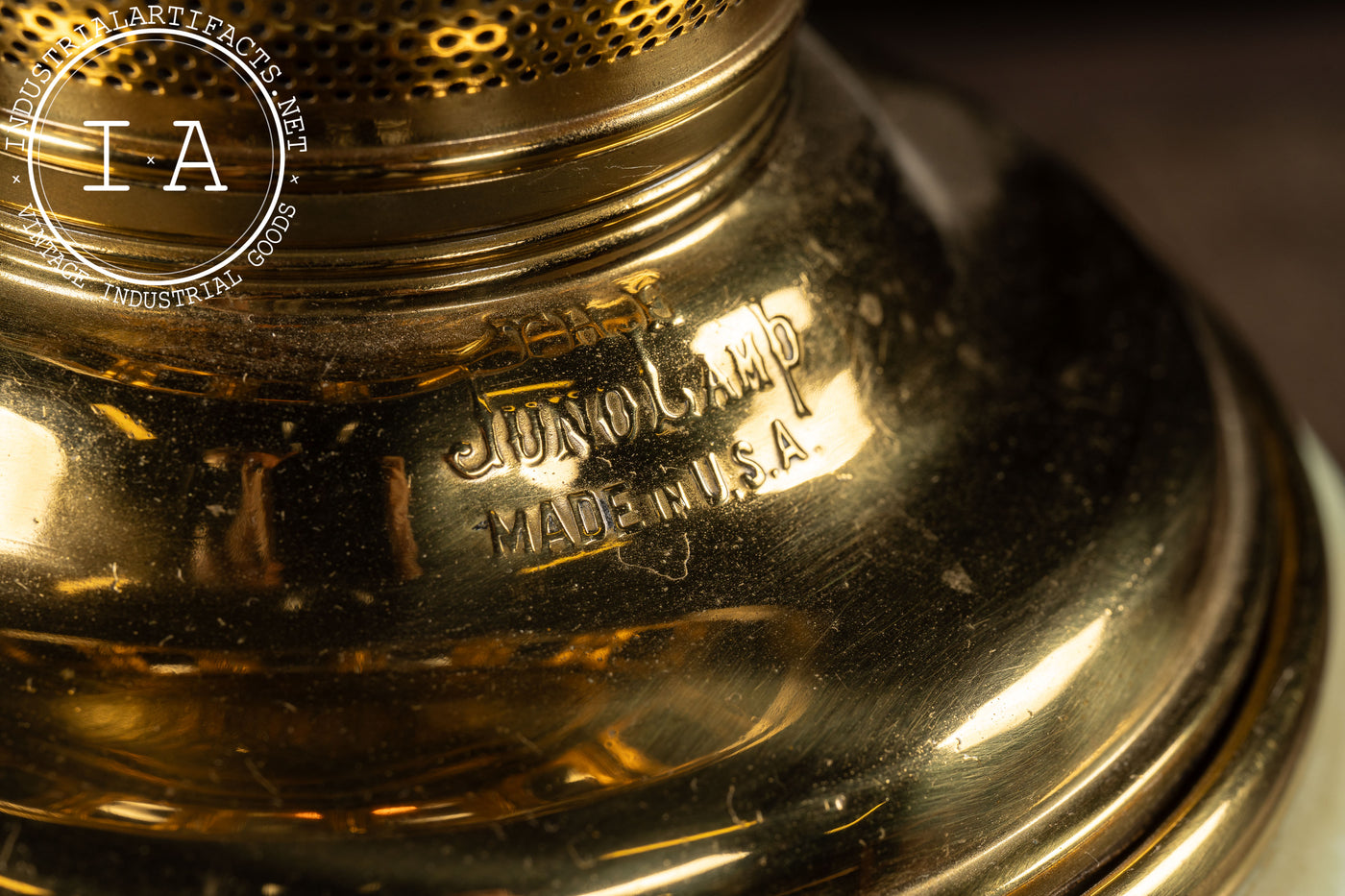 Late 19th Century Hand-Painted "Juno" Glass Oil Lamp with Floral Motif