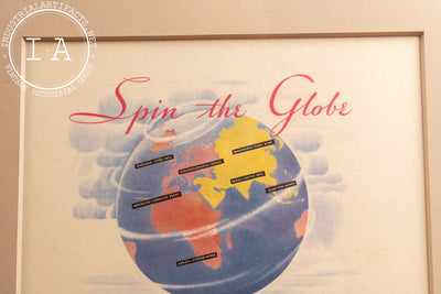 Framed Socony Vacuum Oil Spin The Globe Ad