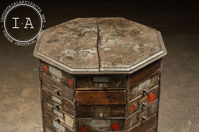 Antique Wooden American Bolt and Screw Cabinet