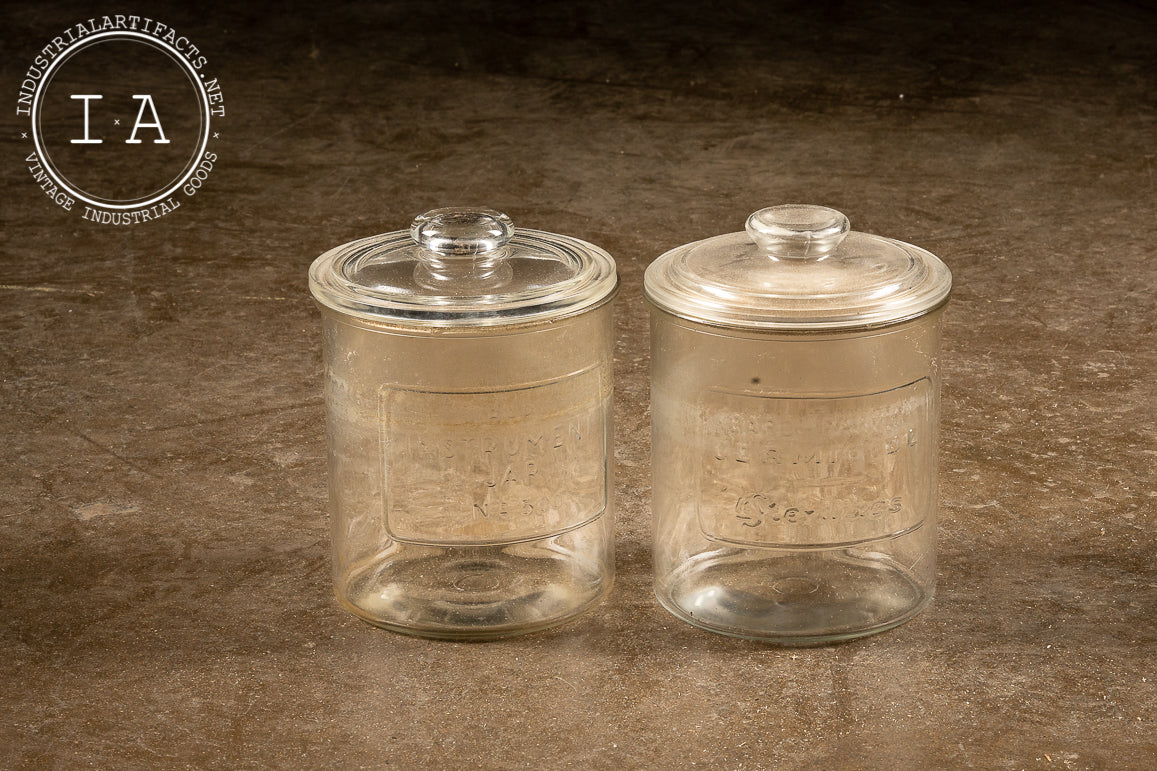 Minor Instrument Jar Set Of Two Vintage Barbershop Instrument Jars – Industrial Artifacts
