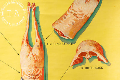 c. 1940s Wilson & Co. Lamb Cut Chart